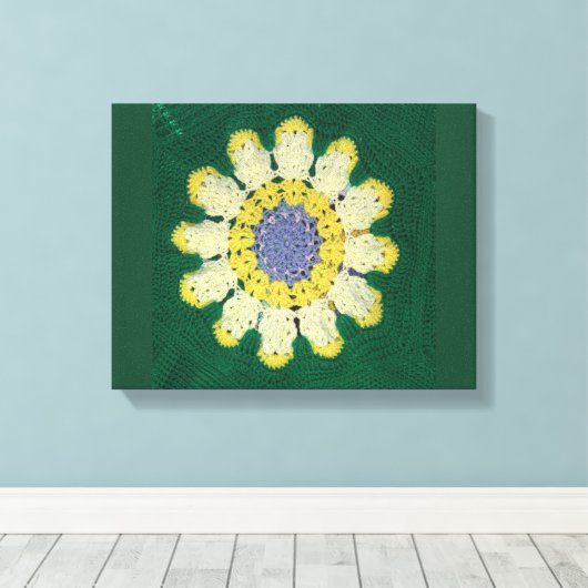 Crochet Pattern - Daisy Canvas Afdruk (Insitu (Houten vloer))