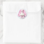 Crochet Pink Bunny Baby Art Ronde Sticker (Tas)