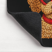 Crochet Puppy Heart Sungles Red Bow Valentines Day Muismat (Hoek)