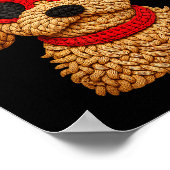 Crochet Puppy Heart Sungles Red Bow Valentines Day Poster (Hoek)