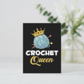 Crochet Queen Crafting Yarn Crocheter Humor Briefkaart (Staand voorkant)