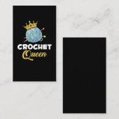 Crochet Queen Crafting Yarn Crocheter Humor Visitekaartje (Voorkant / Achterkant)