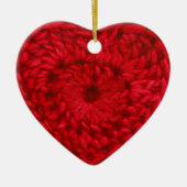 Crochet Red Handmade Yarn Heart Crafts Keramisch Ornament (Voorkant)