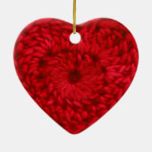 Crochet Red Handmade Yarn Heart Crafts Keramisch Ornament (Achterkant)