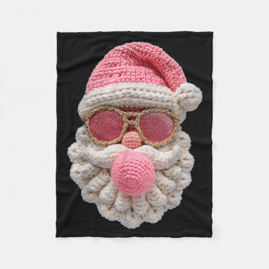 Crochet Santa Blowing Bubble Gum Christmas Girly K Fleece Deken (Voorkant)