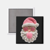 Crochet Santa Blowing Bubble Gum Christmas Girly K Magneet (Voorkant / Achterkant)