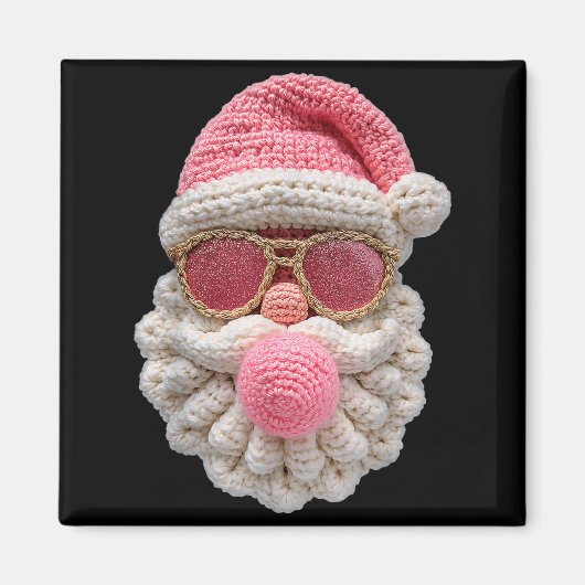 Crochet Santa Blowing Bubble Gum Christmas Girly K Magneet (Voorkant)
