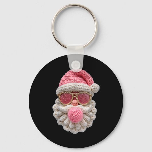 Crochet Santa Blowing Bubble Gum Christmas Girly K Sleutelhanger (Voorkant)