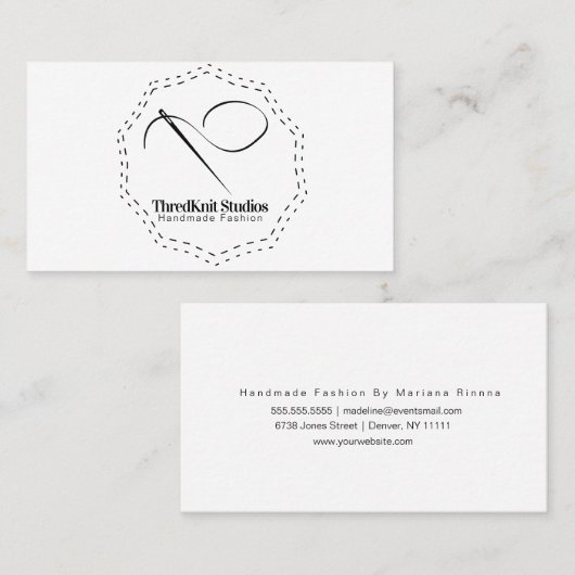 Crochet Seamstress Naaldle Logo Visitekaartje (Voorkant / Achterkant)