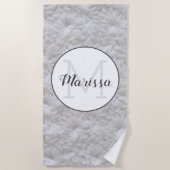 Crochet Shell Stitch Yarn + Crafts Name / Initiaal Strandlaken (Voorkant)