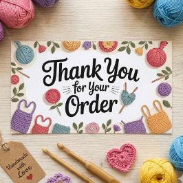 Crochet Small Business Thank You Visitekaartje