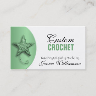 Crochet - Star Shaped Yarn Green Visitekaartjes