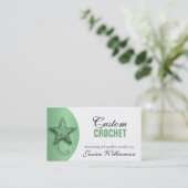 Crochet - Star Shaped Yarn Green Visitekaartjes (Staand voorkant)