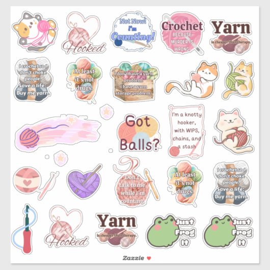 Crochet Sticker Assortment (Vel)