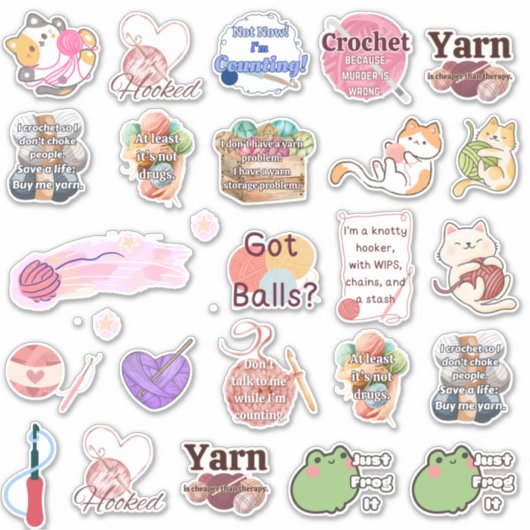 Crochet Sticker Assortment (Voorkant)