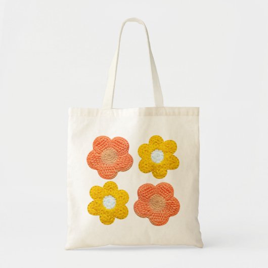 Crochet-Style Floral Tote Bag – Handmade Look (Voorkant)