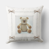 Crochet Teddy Bear baby Nursery Cushion Custom Kussen (Achterkant)