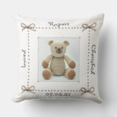 Crochet Teddy Bear baby Nursery Cushion Custom Kussen (Voorkant)