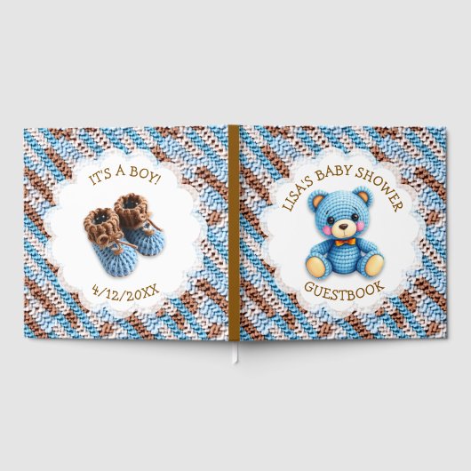 Crochet Teddy Bear | Boy's Baby Shower Gastenboek (Volledig)