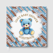 Crochet Teddy Bear | Boy's Baby Shower Gastenboek (Voorkant)
