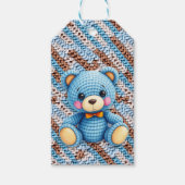 Crochet Teddy Bear To and From Baby Shower Cadeaulabel (Voorkant)