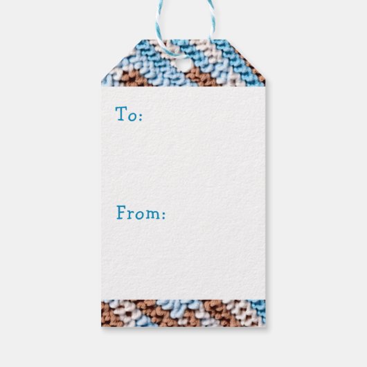 Crochet Teddy Bear To and From Baby Shower Cadeaulabel (Achterkant)