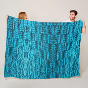 Crochet Weave Stitch Turquoise Fleece Deken