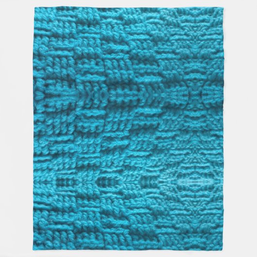 Crochet Weave Stitch Turquoise Fleece Deken (Voorkant)