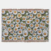 Crochet White Daisies Spring Wildflowers Deken (Voorkant)
