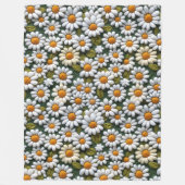 Crochet White Daisies Spring Wildflowers Fleece Deken (Voorkant)