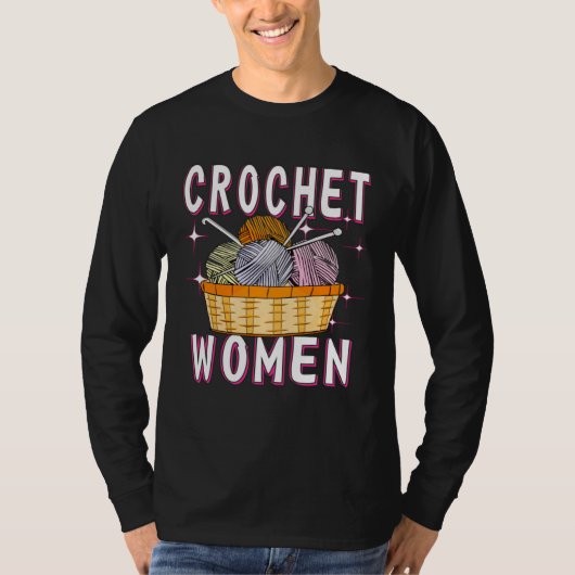 Crochet Woman Crochet Hook Wool Mesh Needle Croche T-shirt (Voorkant)