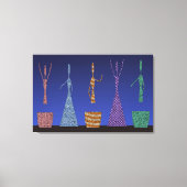 Crochet Women dancing Silloute pattern  Canvas Afdruk (Voorkant)