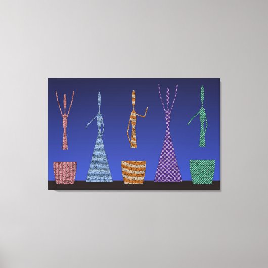 Crochet Women dancing Silloute pattern  Canvas Afdruk (Voorkant)