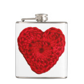 Crochet Yarn Heart Handmade Heupfles (Voorkant)