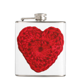 Crochet Yarn Heart Handmade Heupfles