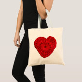 Crochet Yarn Heart Tote Bag (Voorkant (product))
