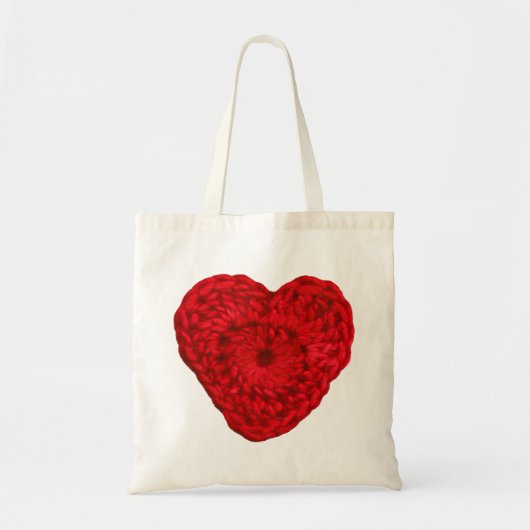 Crochet Yarn Heart Tote Bag (Voorkant)