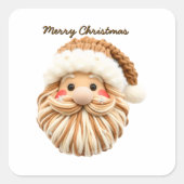 Crochet yarn  Santa  Vierkante Sticker (Voorkant)