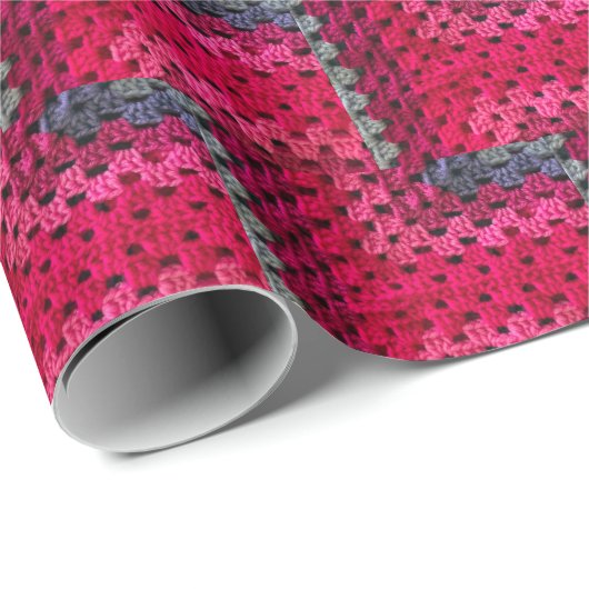 Crocheted Granny Square Pattern Cadeaupapier (Rol Hoek)