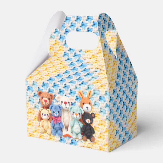 Crocheted Stuffed Animals Blue and Yellow Bedankdoosjes (Achterkant)