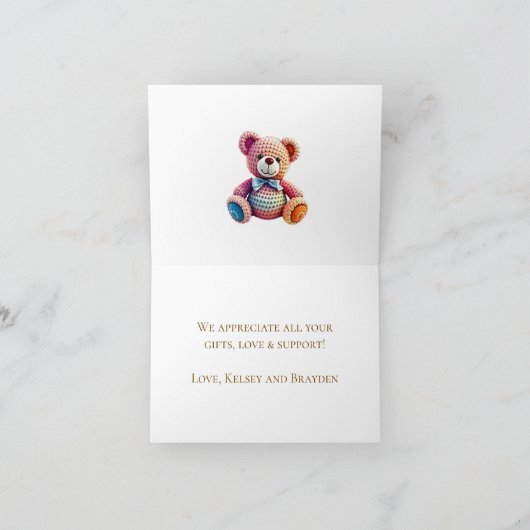 Crocheted Stuffed Animals Thank You Bedankkaart (Binnen)
