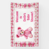  Crocheted Teddy Bear Girl's Baby Shower Spandoek (Verticaal)