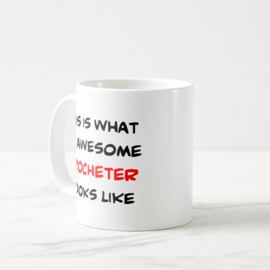 crocheter, geweldige koffiemok (Voorkant links)