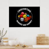 Crocheting Crochet Knitting Crocheter Poster (Keuken)