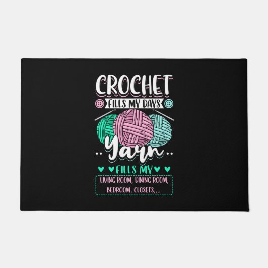 Crocheting - Crochet vult mijn dagen in Deurmat (Voorkant)