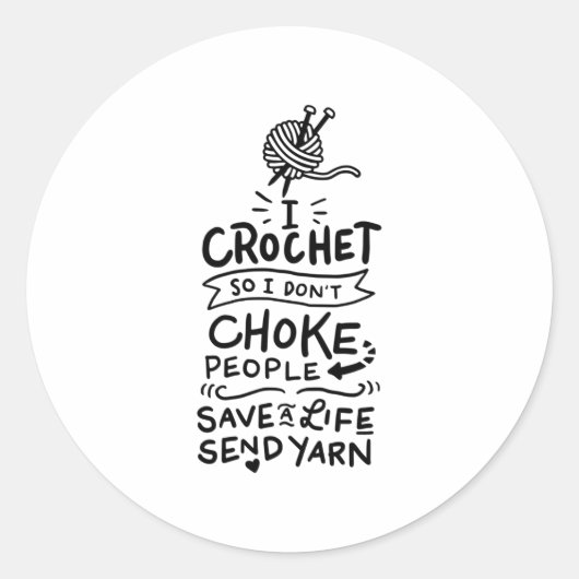 Crocheting Crochet Wool Ronde Sticker (Voorkant)