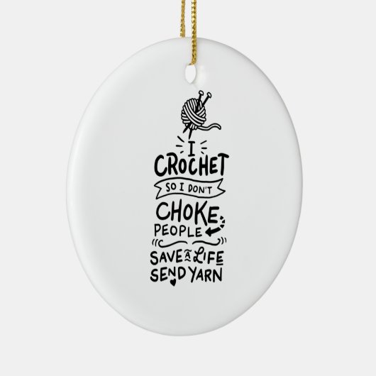 Crocheting Crocheter Gift Keramisch Ornament (Rechts)