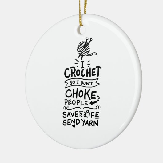 Crocheting Crocheter Gift Keramisch Ornament (Links)