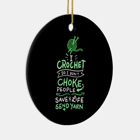 Crocheting Crocheter Gift Keramisch Ornament (Rechts)