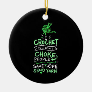 Crocheting Crocheter Gift Keramisch Ornament